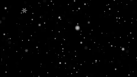 Snow, falling snow isolated on black background in 4K. Stock Footage 123271503