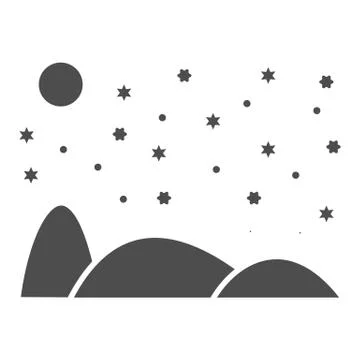 Snow is falling solid icon, World snow day concept, Winter landscape sign on Stock Illustration