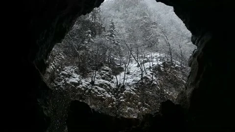 Snow falling on a steep mountain range in Slovenia Stock Footage 168054719