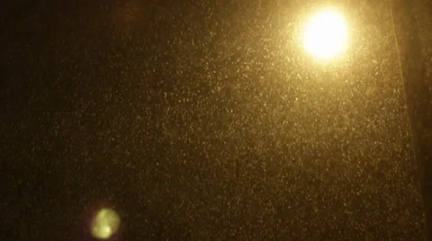 Snow Falling in Street Light 01 Stock Footage 34243183
