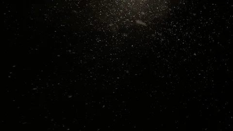 Snow Falling Towards Frame Against Black Video stock 125285308