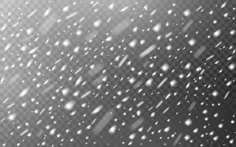 Snow falling on transparent backdrop. Christmas defocused snowflakes. Winter Stock Illustration