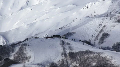 Snow falling at the trees in slow motion is beautiful winter season views Stock Footage 148384677