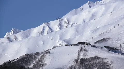Snow falling at the trees in slow motion is beautiful winter season views Stock-Footage 148388993