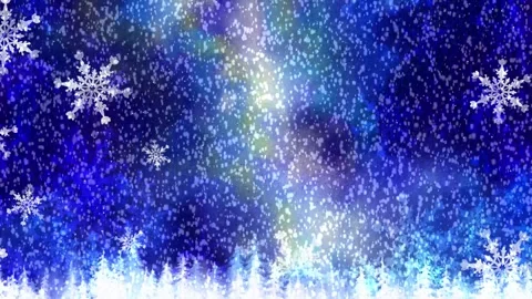 Snow falling in a watercolor night sky. Stock Footage 325960448