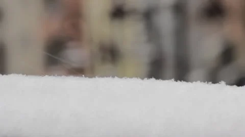 Snow falling,shallow depth of field, macro snowflakes,close up shot Stock Footage 34449592