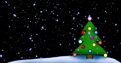 Snow falls on a christmas tree on a black background 스톡 동영상 121575585