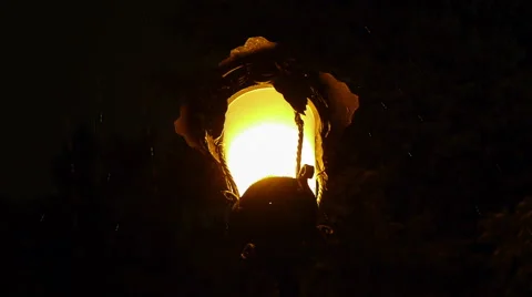Snow Falls On An Old Lantern Stock Footage 58518294