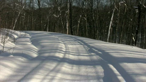 Snow falls over road Stock Footage 310015