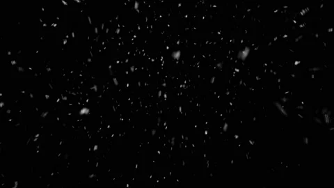 Snow falls slowly on a black screen background animation. Stock Footage 154642446