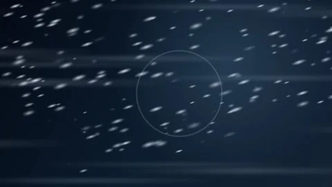 Snow falls through a dark night sky in a winter scene Stock Footage 337065693