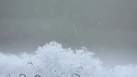 Snow falls window close-up Stock Footage 163760565