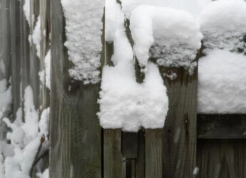 Snow on the Fence and the Post-0300 Stock Photos