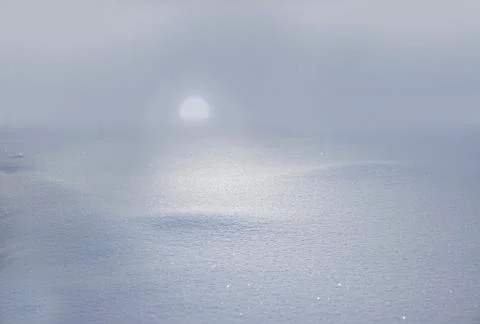 Snow field and sun in the haze Stock Illustration