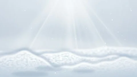 Snow Field Light Rays Animation Winter Landscape Soft Rays of Light Snowy Stock Footage 345942742