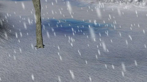 Snow in a Field:  Looping Stock Footage 33953439