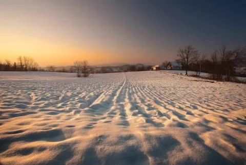 Snow field 스톡 사진
