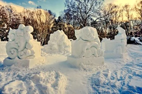 Snow figures Stock Photos