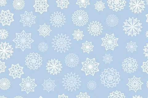 Snow flake Christmas seamless pattern delicate dusty color Stock Illustration