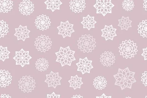 Snow flake Christmas seamless pattern delicate dusty color Stock Illustration