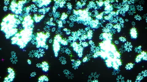 Snow flake crystal particle loop animation Video stock 146823429