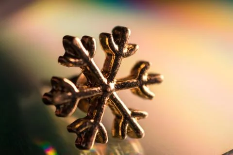 Snow flake earring in close 写真素材