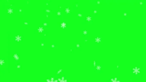 Snow Flake Icon Falling on Green Background Stock Footage 320805348