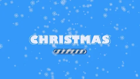 Snow flakes and Christmas Loading on a blue Background Stock Footage 323505619