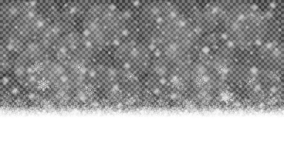 Snow flakes background with transparency Stock Illustration
