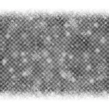 Snow flakes background with transparency Stock Illustration