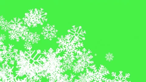Snow flakes fall on green screen animation. Christmas winter background footage Stock Footage 230981889