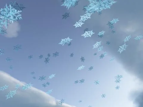 Snow flakes fall out ot sky Stock Illustration