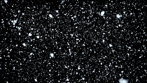 Snow flakes falling on black background. Winter weather Stock Footage 122190255