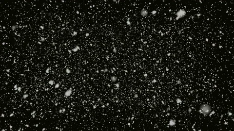 Snow flakes falling on black background. Winter weather, seamless loop Stock Footage 122269103