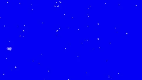 Snow flakes falling in front of blue screen Stock Footage 252512801