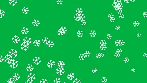 Snow Flakes Falling in Green Screen Stock Footage 201548828
