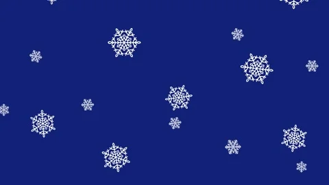 Snow flakes falling over blue background seamless loopable video. Stock Footage 294700578