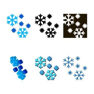 Snow flakes icon vector modern outline symbol Stock Illustration