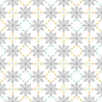 Snow Flakes Ornament Seamless Pattern Stock Illustration