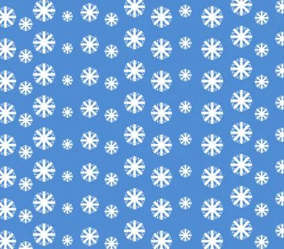 Snow flakes pattern on a white background Stock Illustration