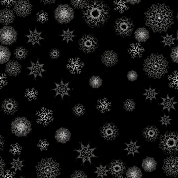 Snow Flakes Seamless Pattern. Winter Texture Illustrazione stock