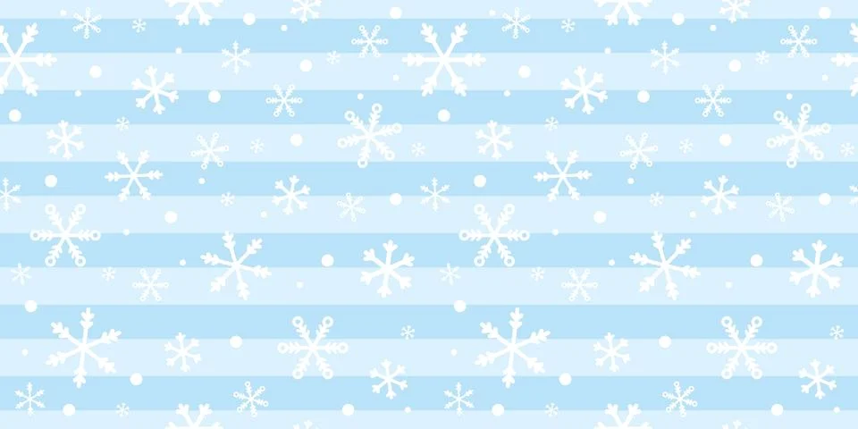 Snow flakes seamless repeat pattern vector background Stock Illustration