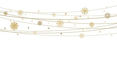 Snow flakes on strings background for christmas time 스톡 일러스트