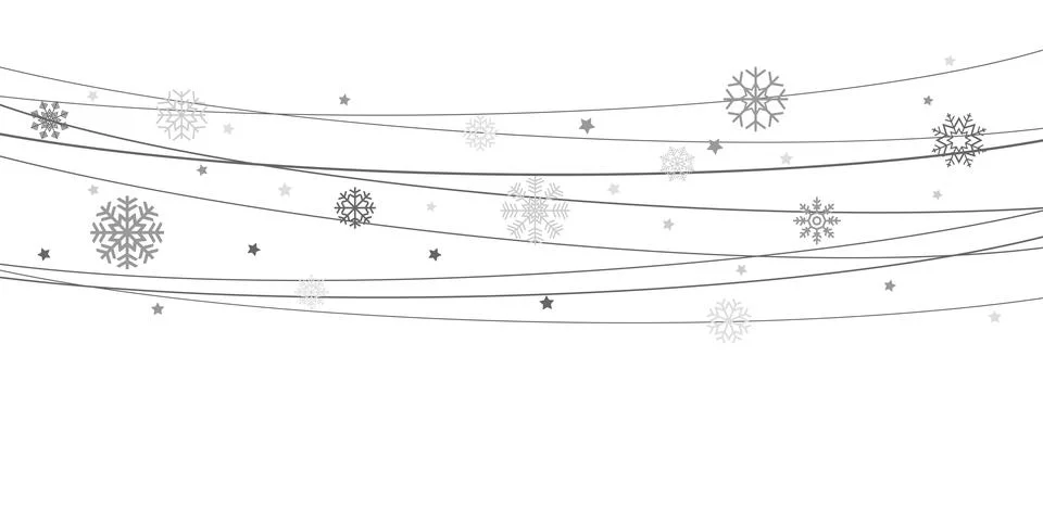 Snow flakes on strings background for christmas time Stock Illustration
