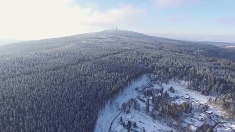 Snow forest Aerial Stock Footage 142498675