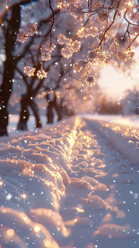 Snow forest. Falling snowflakes. Looped snow. Winter forest. Stock Footage 267053817