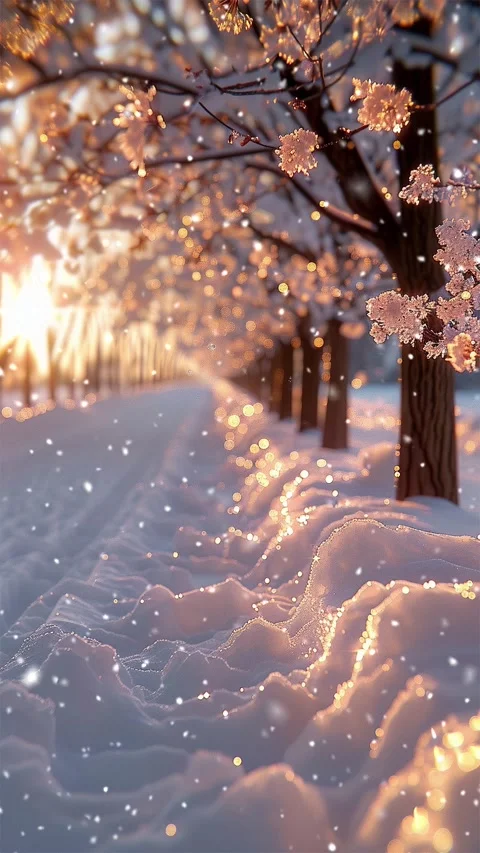 Snow forest. Falling snowflakes. Looped snow. Winter forest. Stock Footage 267053889