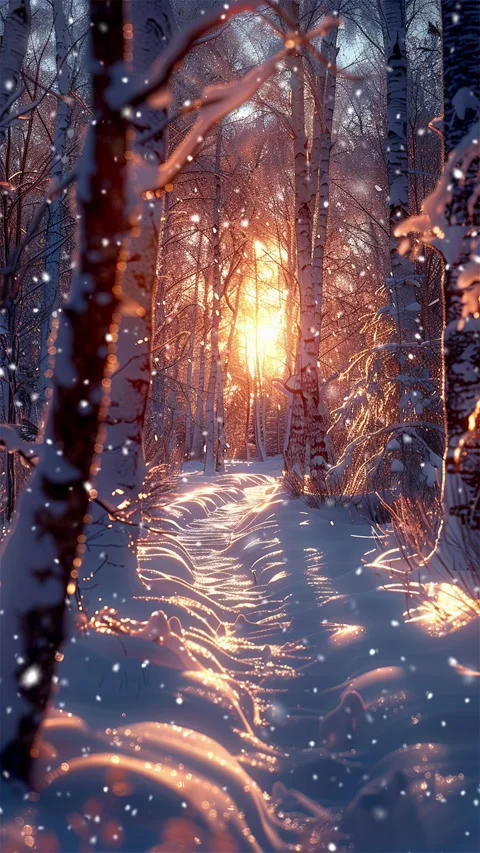 Snow forest. Falling snowflakes. Looped snow. Winter forest. 库存影片 267053932