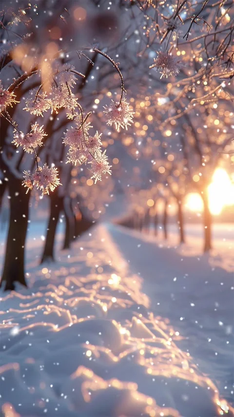 Snow forest. Falling snowflakes. Looped snow. Winter forest. 库存影片 267053941