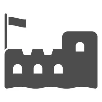 Snow fortress solid icon, World snow day concept, ice castle sign on white Stock Illustration